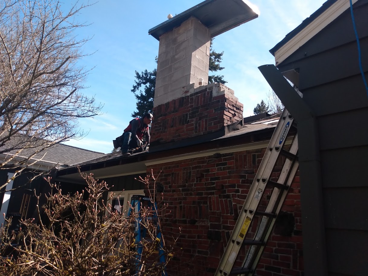 Chimney repair in Portland, Oregon.